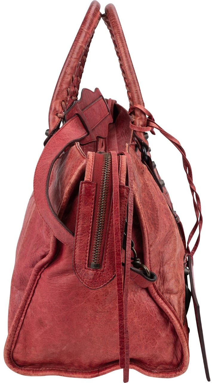 Balenciaga Red Leather Classic City Handbag Rood