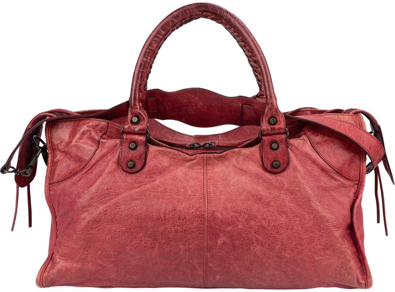 Balenciaga Red Leather Classic City Handbag Rood