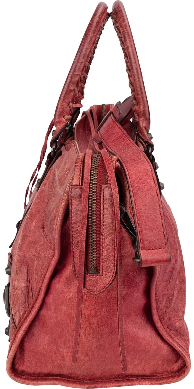 Balenciaga Red Leather Classic City Handbag Rood