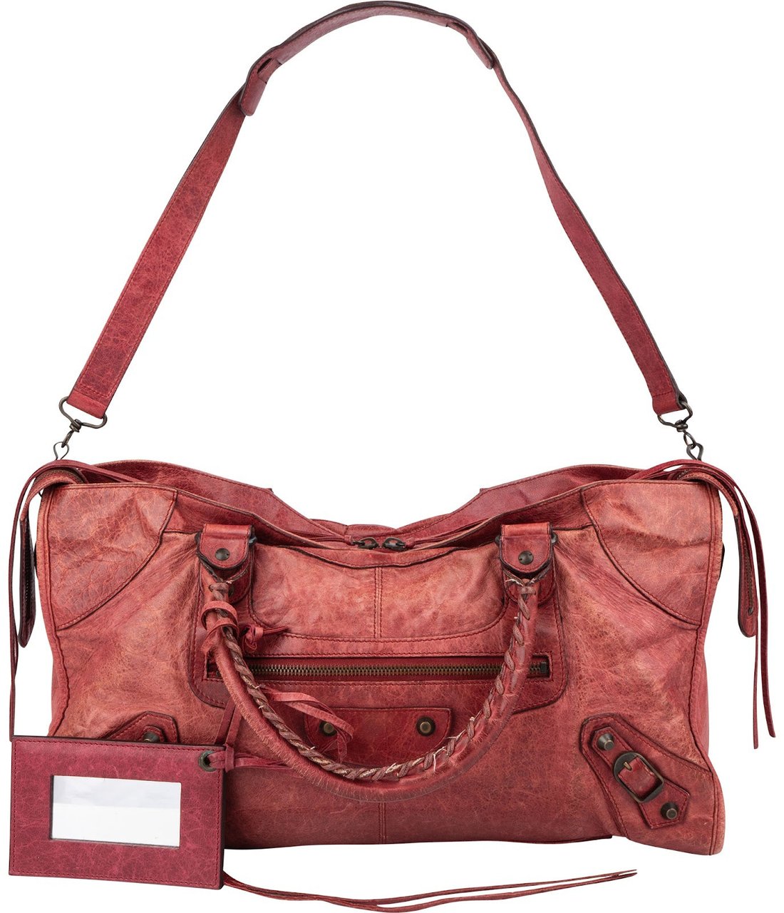 Balenciaga Red Leather Classic City Handbag Rood