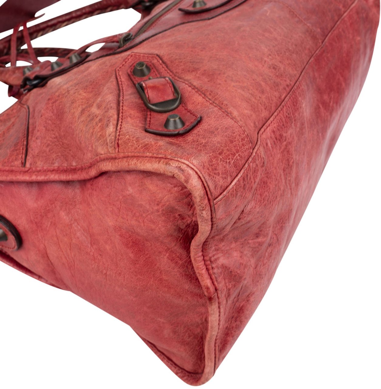 Balenciaga Red Leather Classic City Handbag Rood