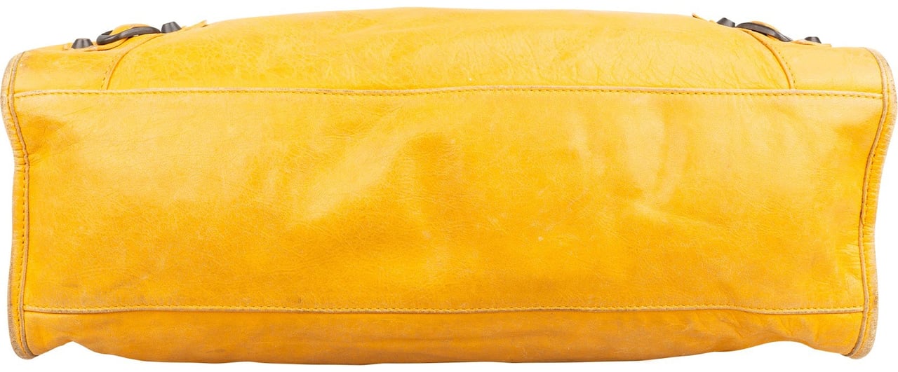 Balenciaga Yellow Leather City Handbag Geel