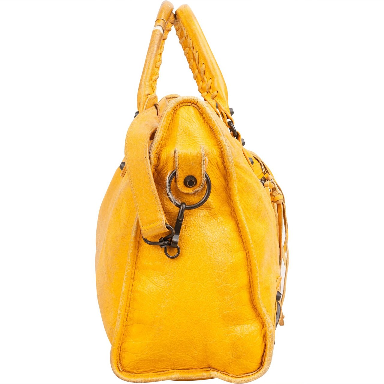 Balenciaga Yellow Leather City Handbag Geel