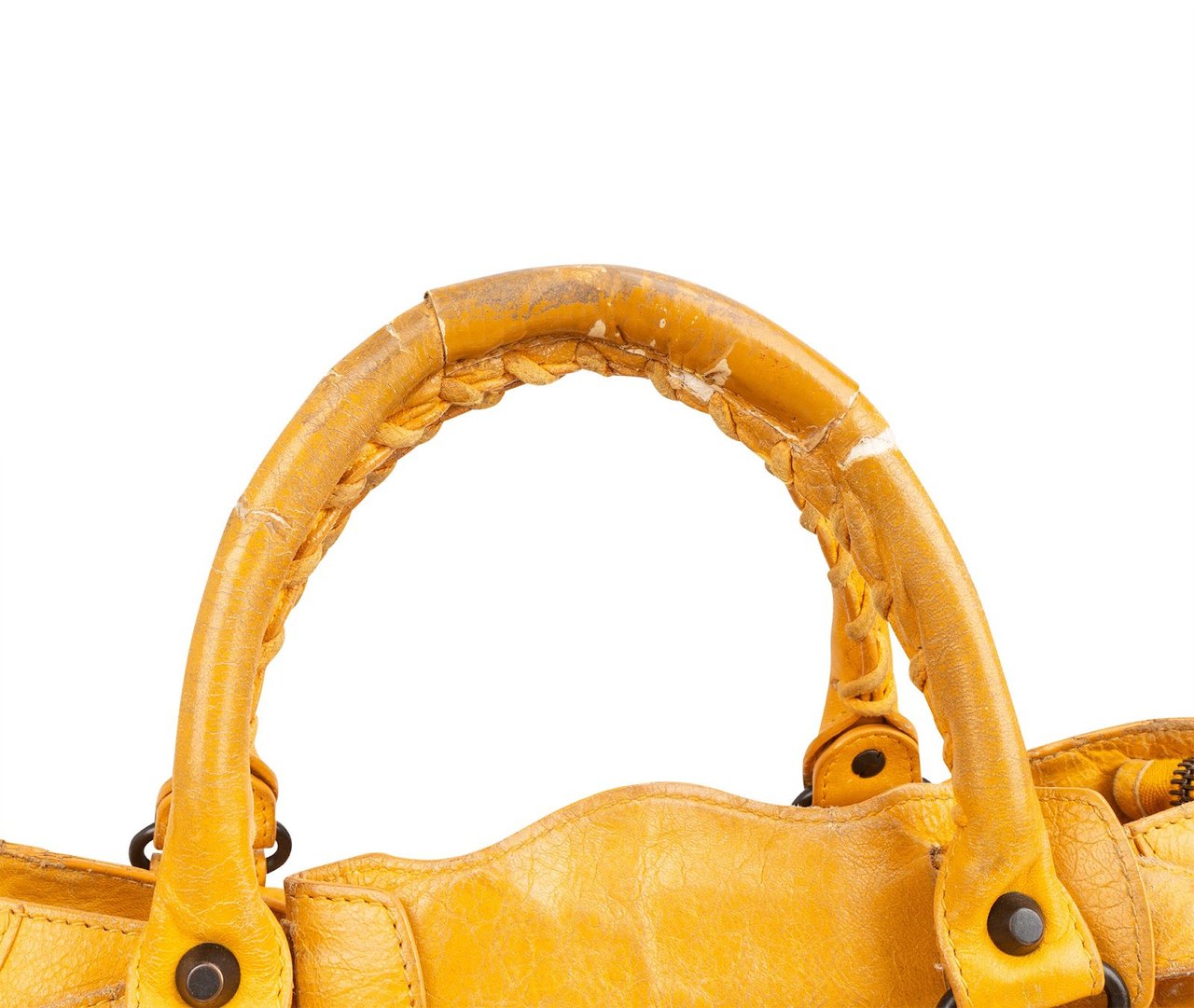 Balenciaga Yellow Leather City Handbag Geel