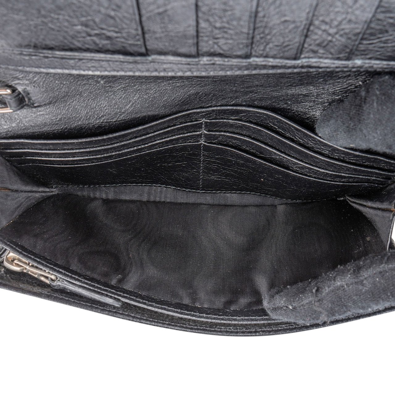 Balenciaga Black Leather Classic City Wallet On Strap Shoulder Bag Zwart