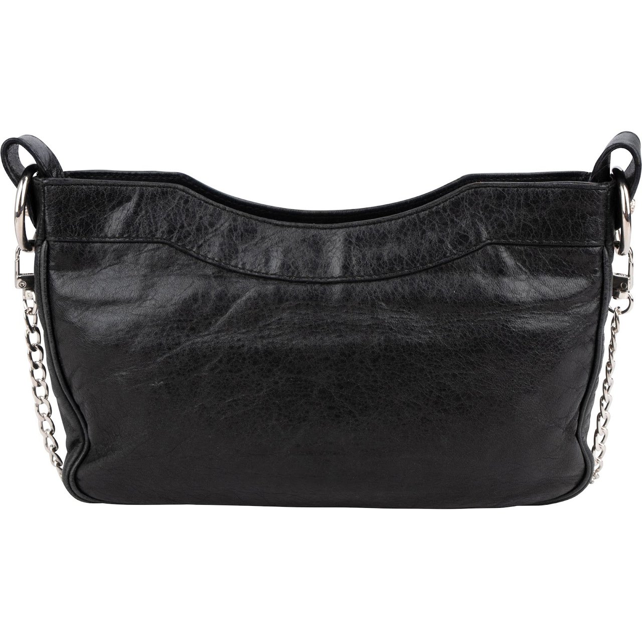 Balenciaga Black Leather City Mini Pochette Crossbody Bag Zwart