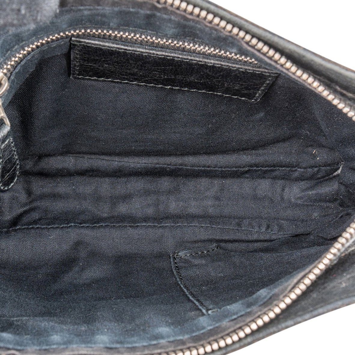 Balenciaga Black Leather City Mini Pochette Crossbody Bag Zwart
