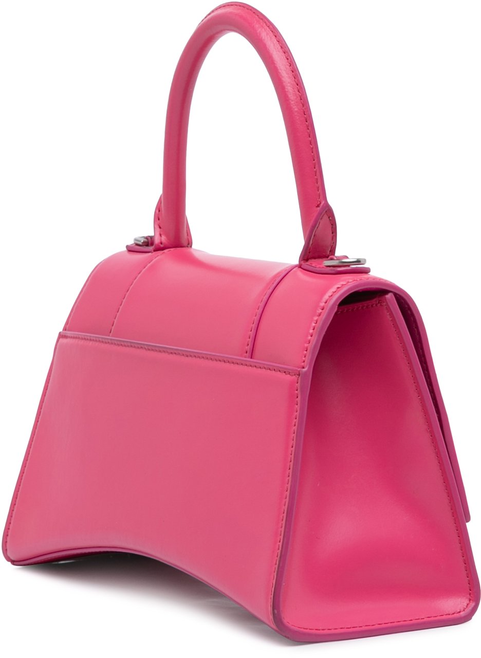 Balenciaga Small Shiny Box Calfskin Hourglass Satchel Roze