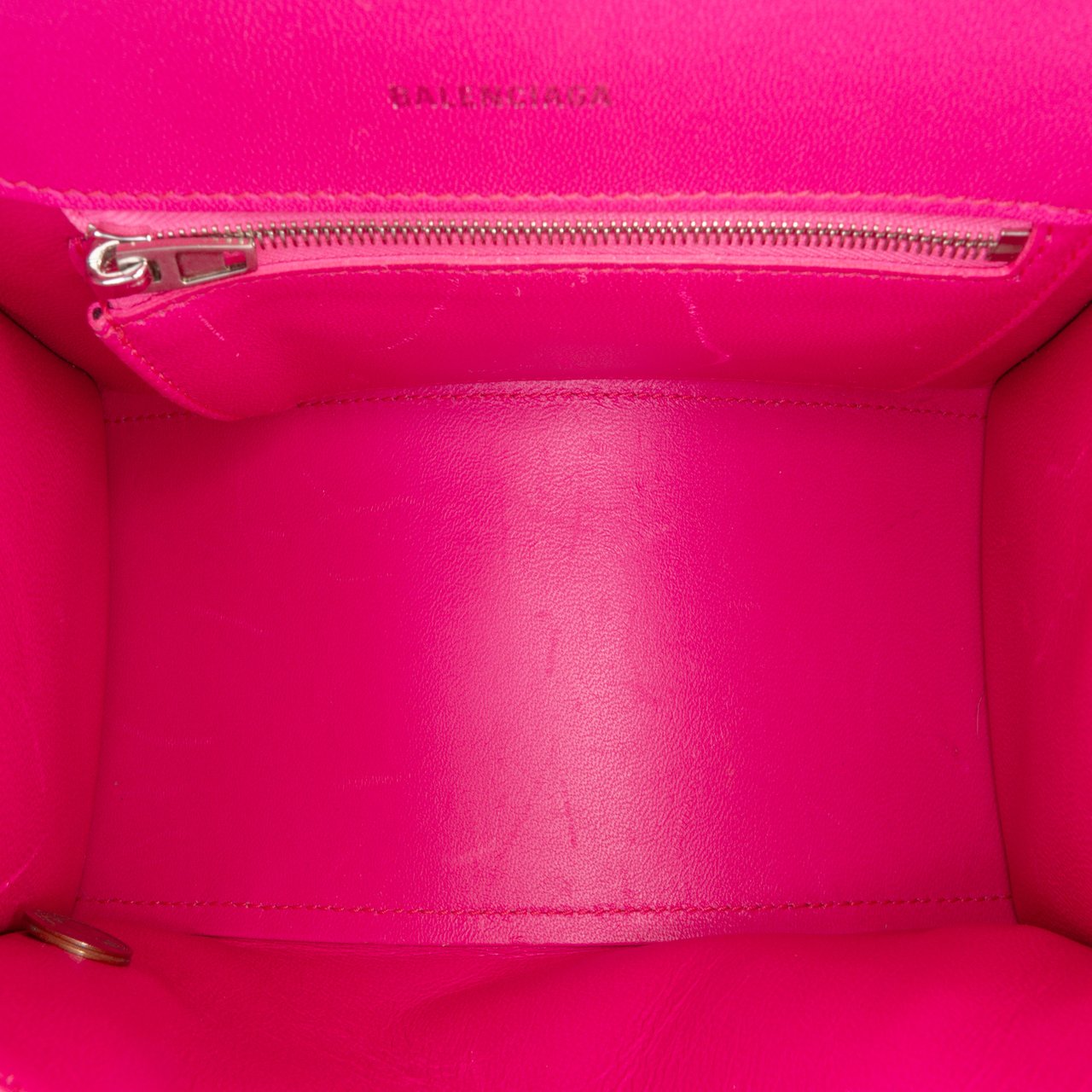 Balenciaga Small Shiny Box Calfskin Hourglass Satchel Roze