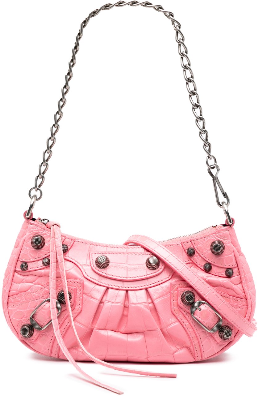 Balenciaga Mini Embossed Leather Motocross Le Cagole Roze