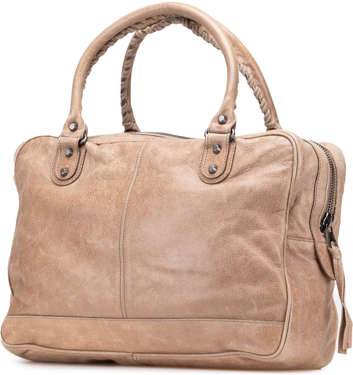 Balenciaga Mini Lambskin Motocross Classic Folder Business Bag Bruin
