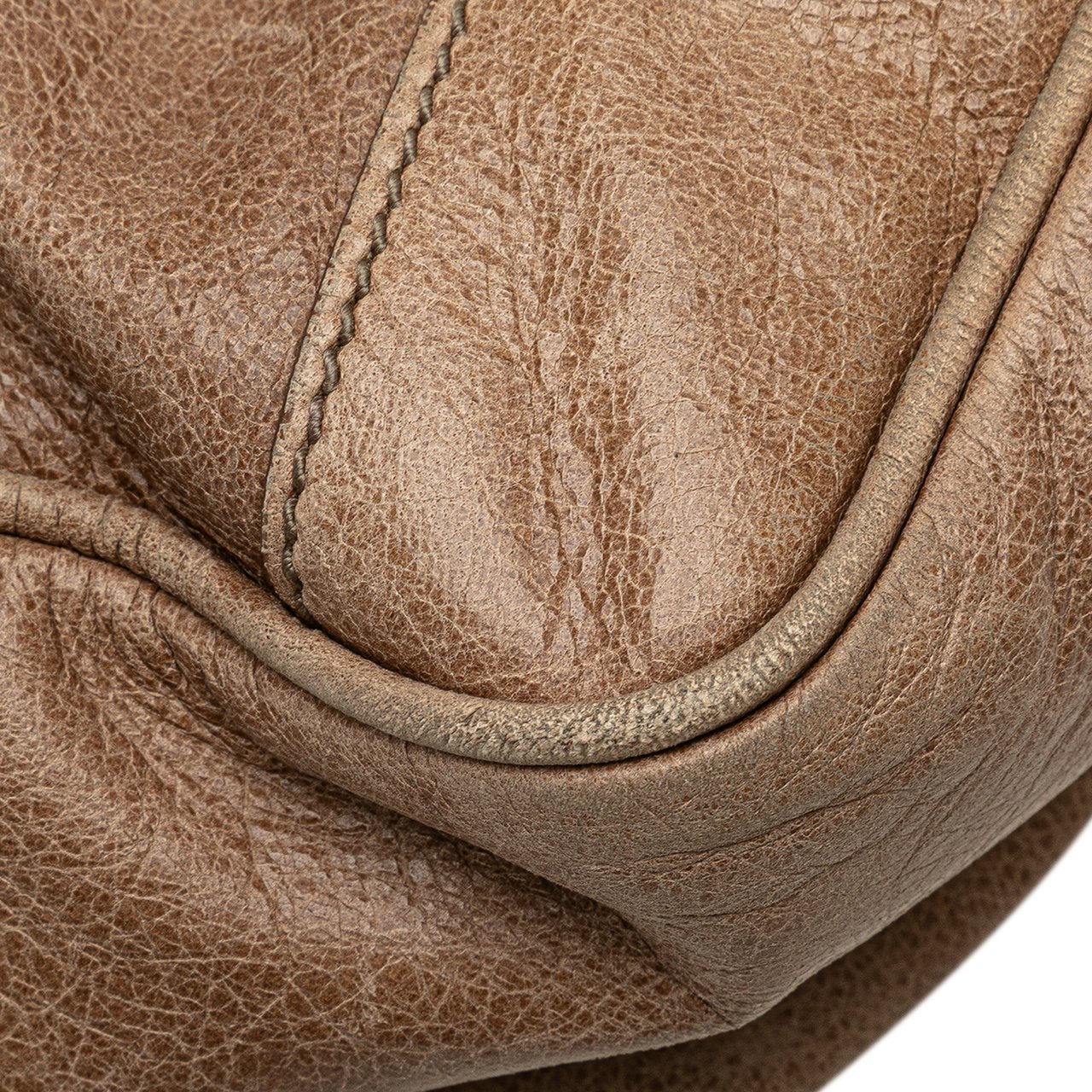 Balenciaga Mini Lambskin Motocross Classic Folder Business Bag Bruin