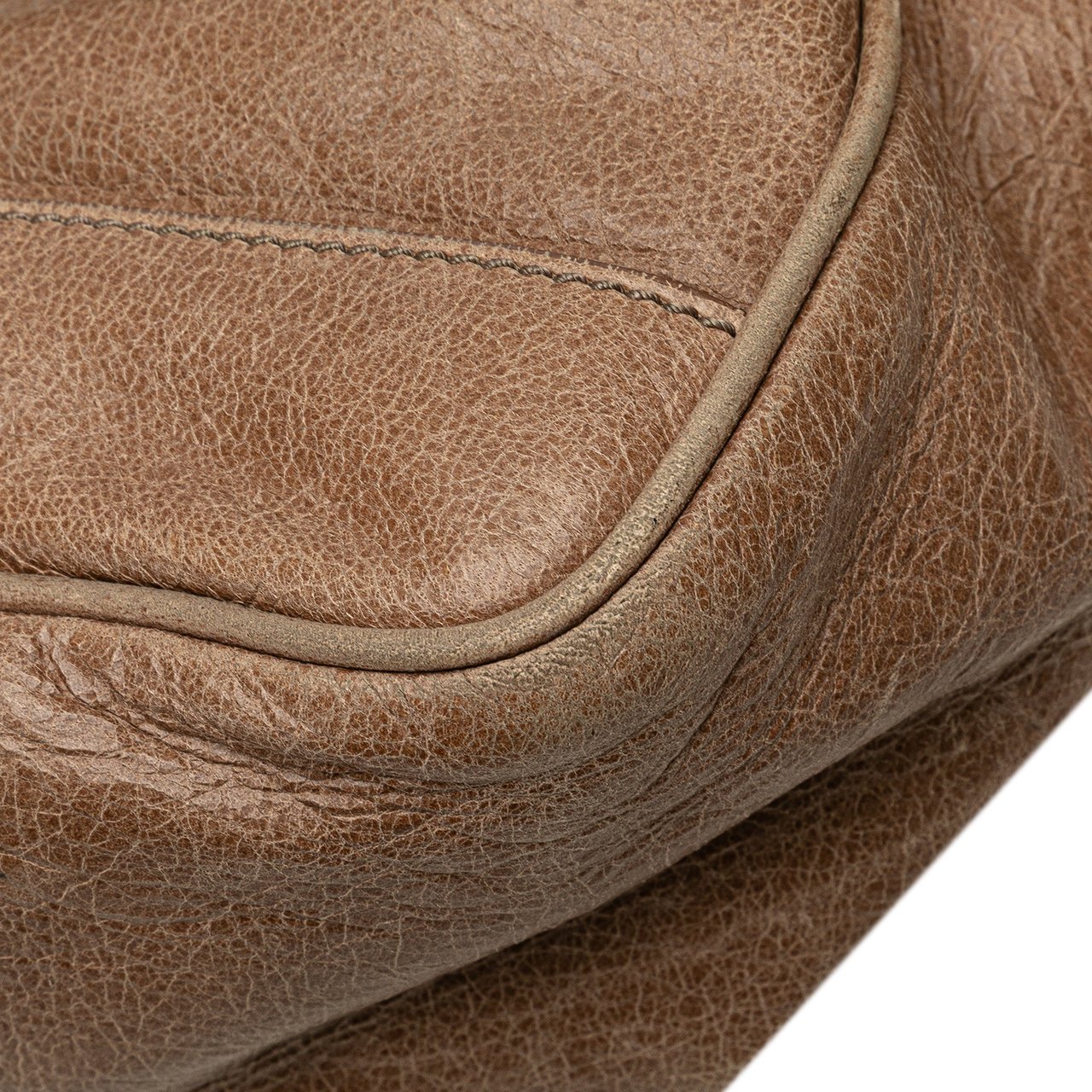 Balenciaga Mini Lambskin Motocross Classic Folder Business Bag Bruin
