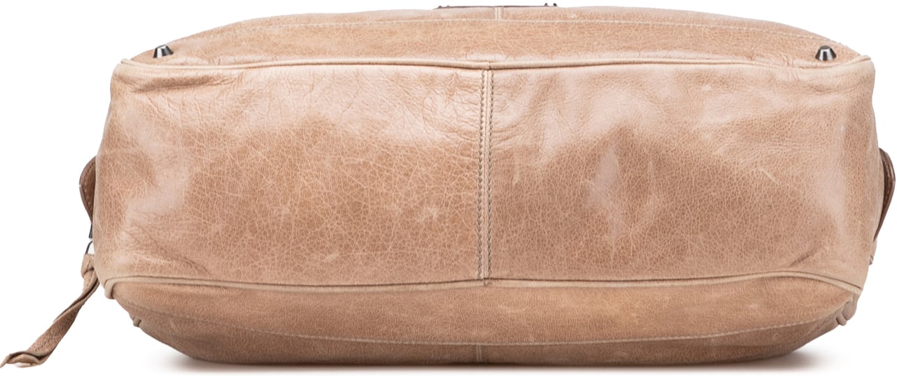Balenciaga Mini Lambskin Motocross Classic Folder Business Bag Bruin