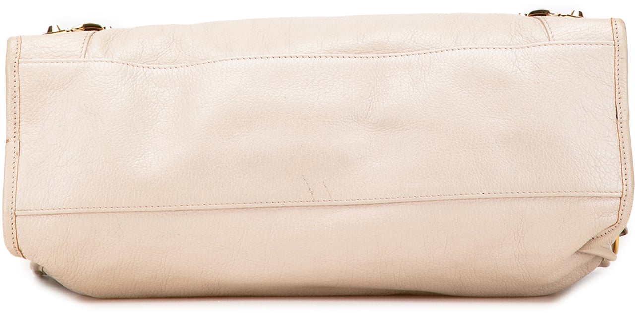 Balenciaga Chevre Motocross Classic Metallic Edge City Satchel Bruin