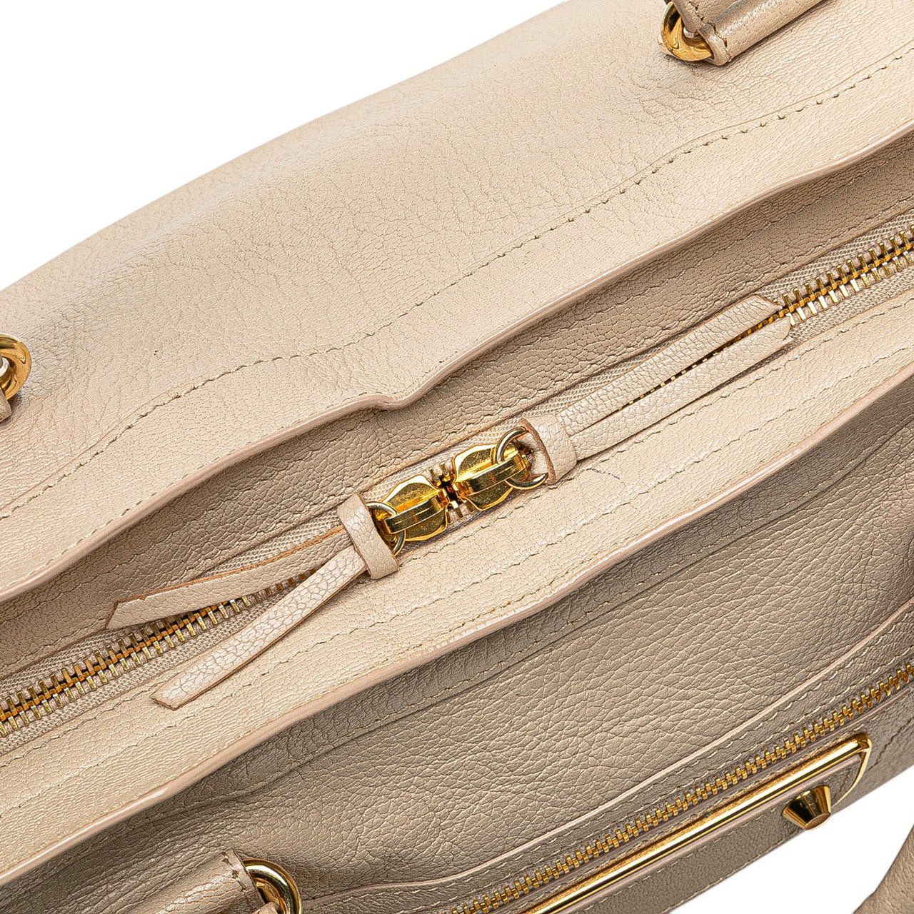 Balenciaga Chevre Motocross Classic Metallic Edge City Satchel Bruin