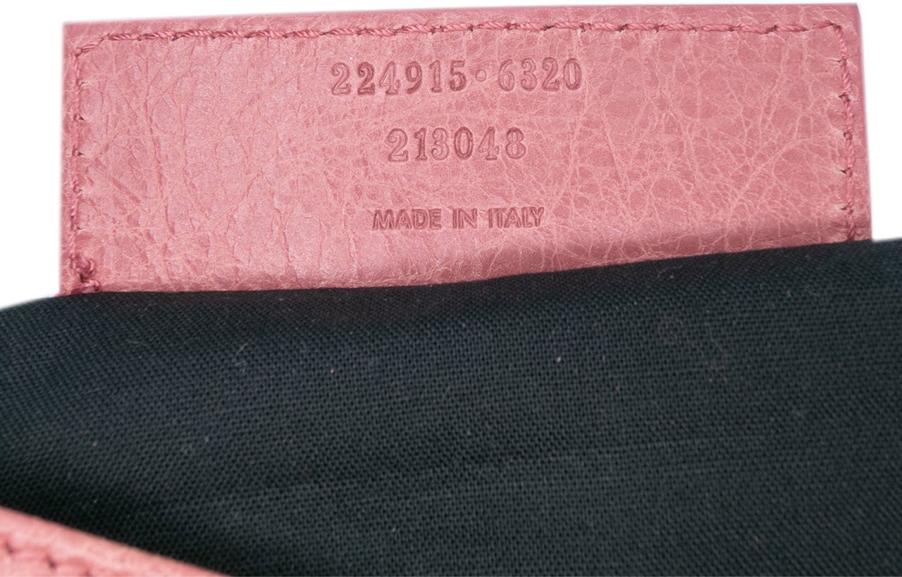Balenciaga Lambskin Motocross Classic Envelope Clutch Roze