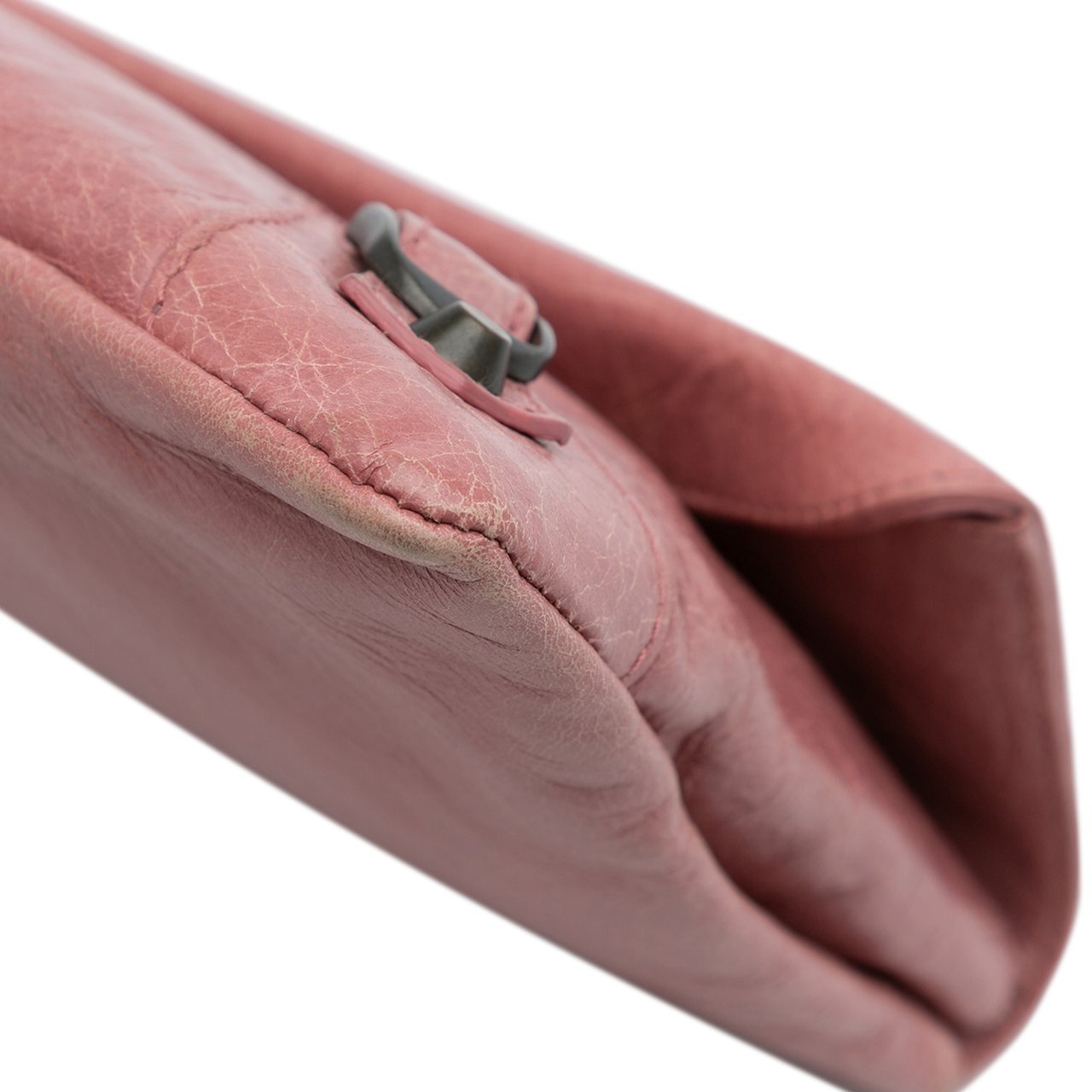 Balenciaga Lambskin Motocross Classic Envelope Clutch Roze