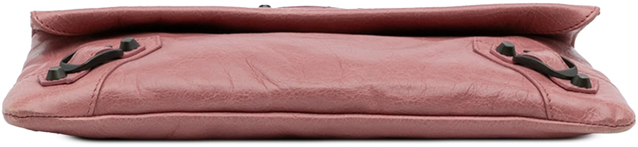 Balenciaga Lambskin Motocross Classic Envelope Clutch Roze