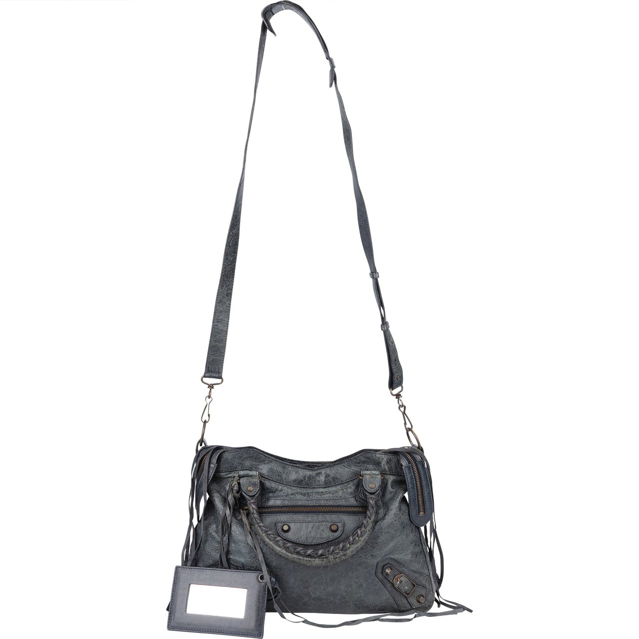 Balenciaga Balenciaga Leather City Crossbody Bag Blauw
