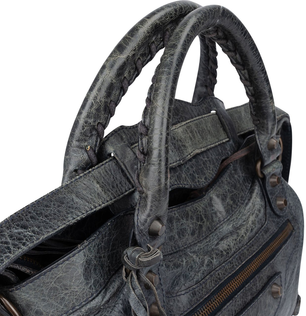 Balenciaga Balenciaga Leather City Crossbody Bag Blauw