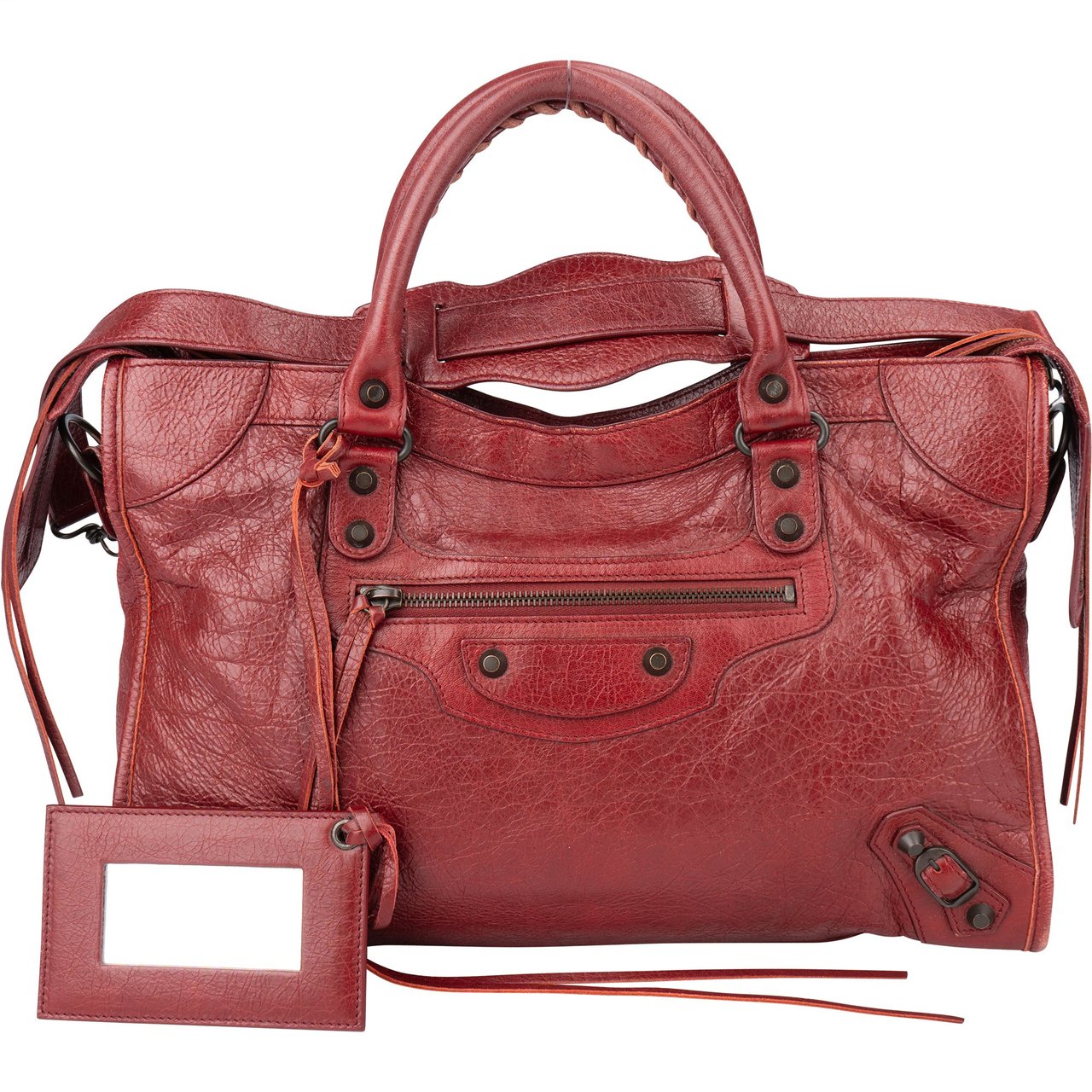 Balenciaga Balenciaga Bordeaux Leather City Handbag Rood