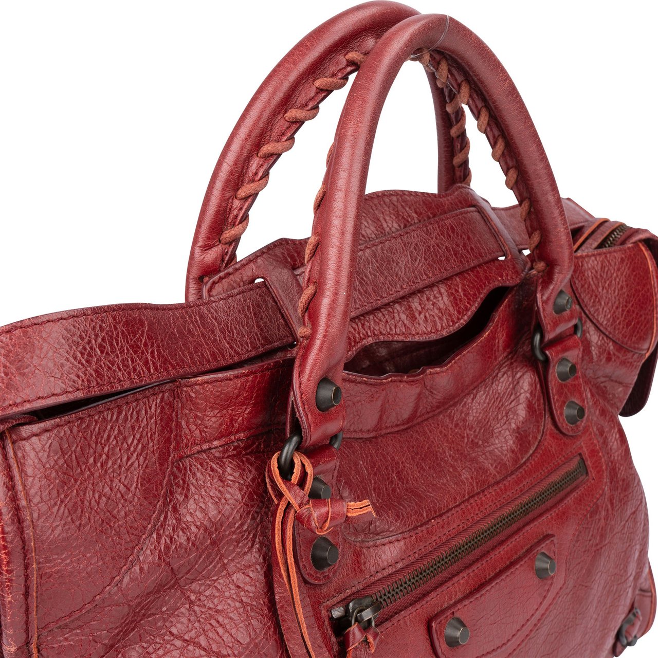 Balenciaga Balenciaga Bordeaux Leather City Handbag Rood