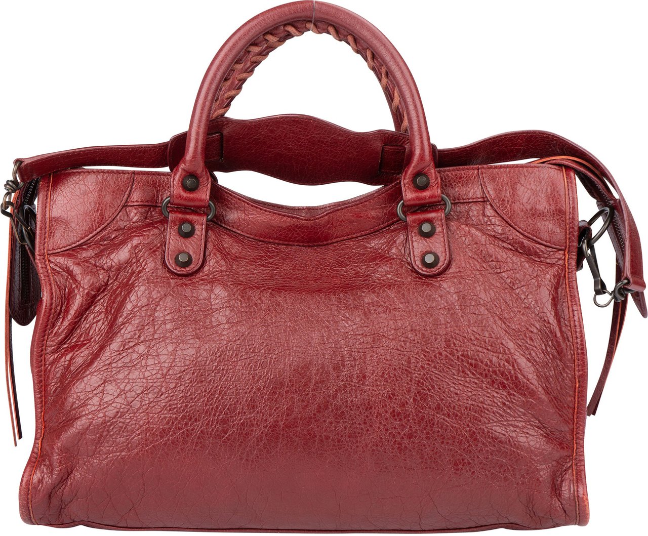 Balenciaga Balenciaga Bordeaux Leather City Handbag Rood