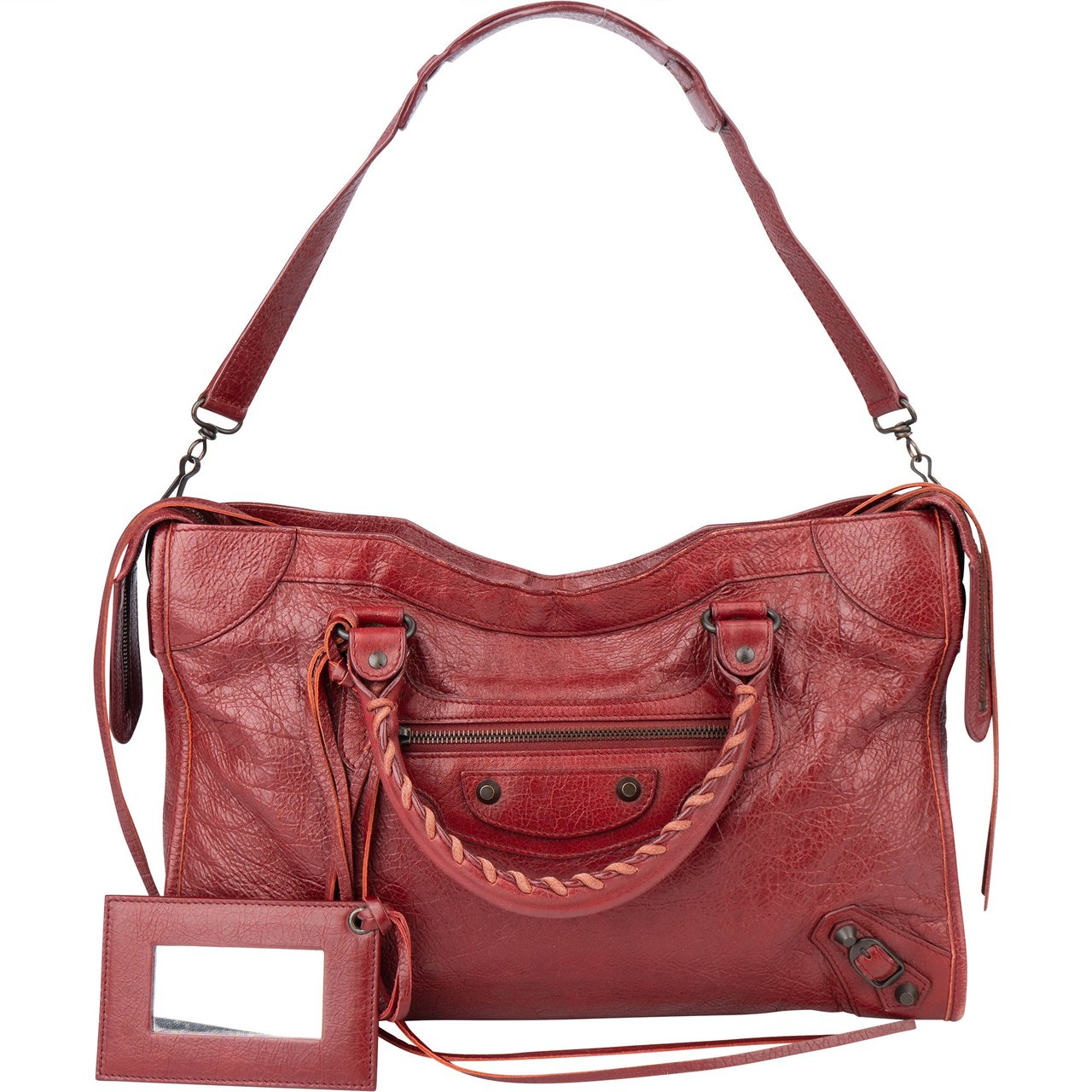 Balenciaga Balenciaga Bordeaux Leather City Handbag Rood