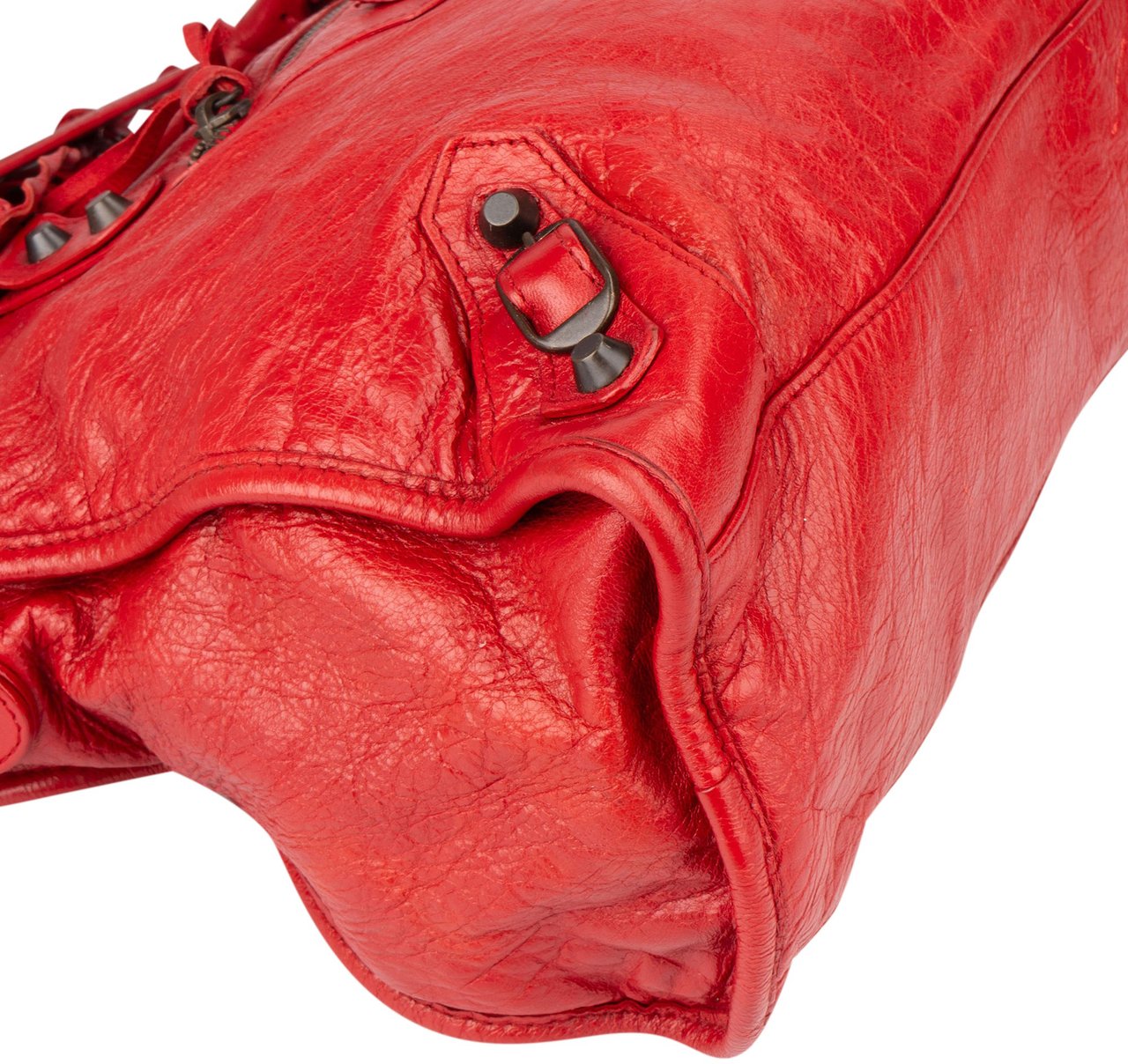 Balenciaga Balenciaga Red Leather City Handbag Rood