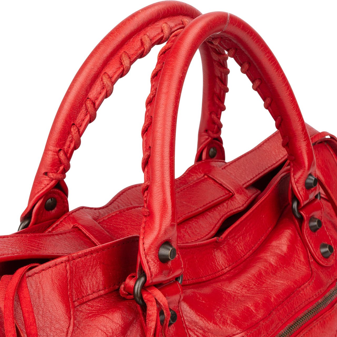 Balenciaga Balenciaga Red Leather City Handbag Rood