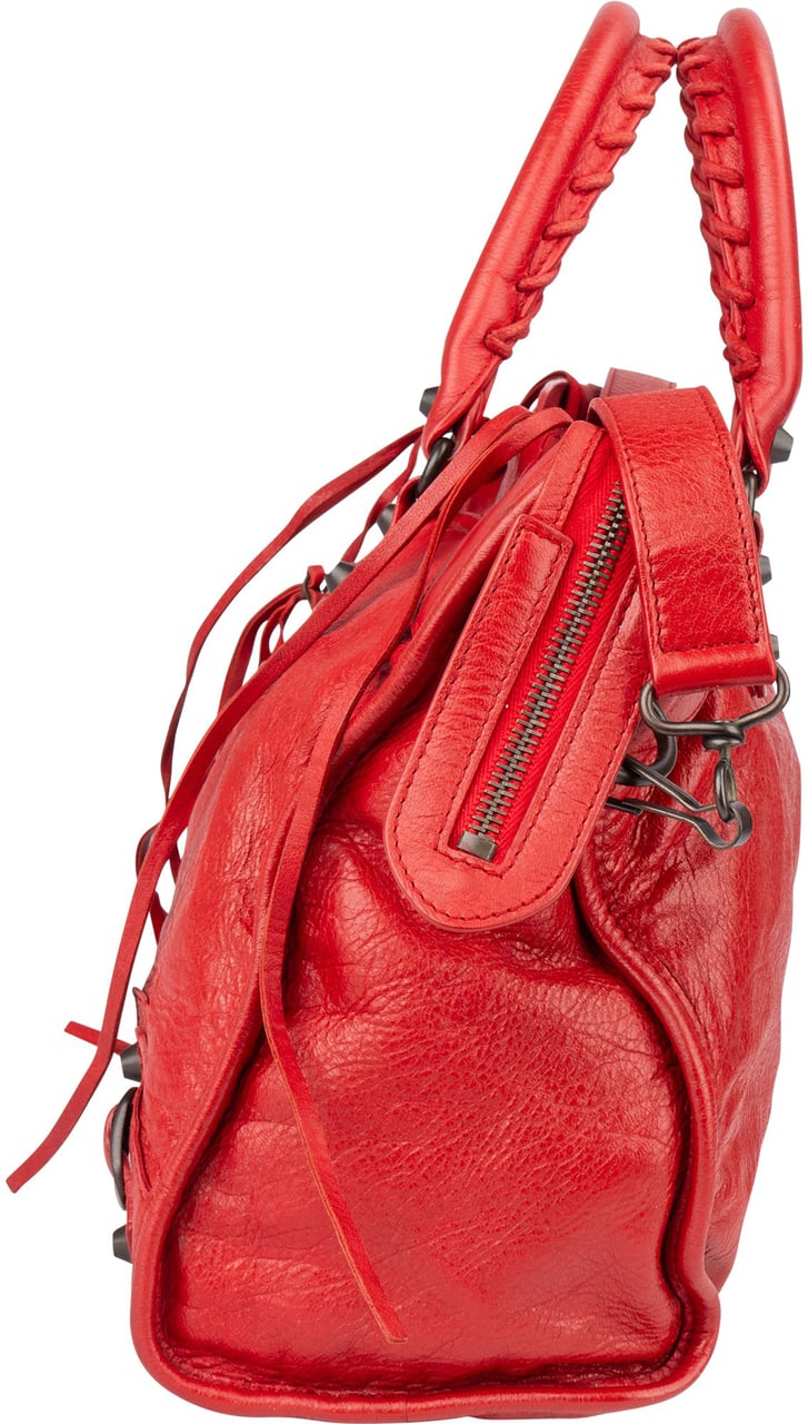 Balenciaga Balenciaga Red Leather City Handbag Rood