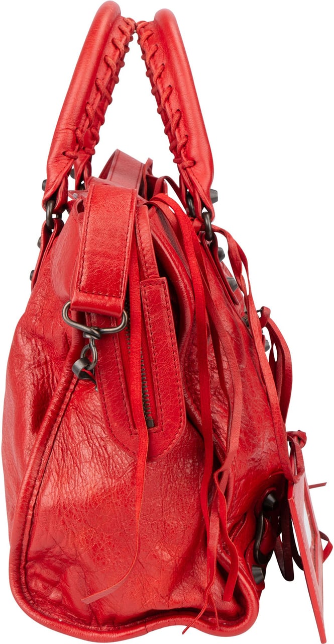 Balenciaga Balenciaga Red Leather City Handbag Rood