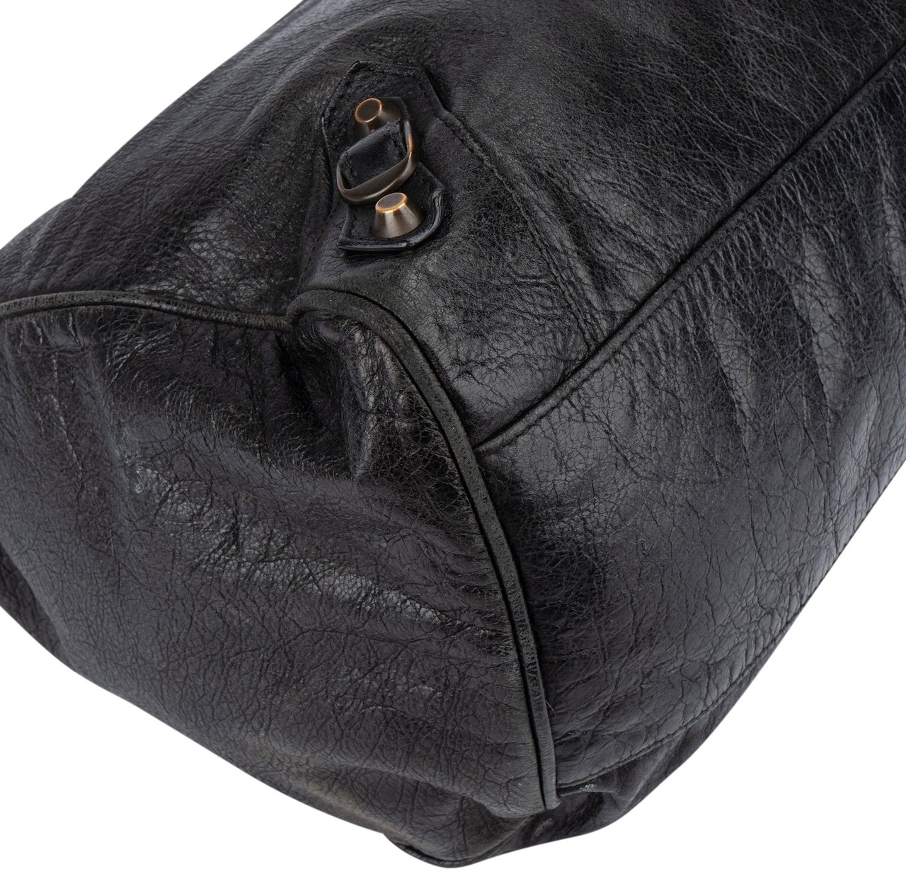 Balenciaga Balenciaga Black Leather City Handbag Zwart