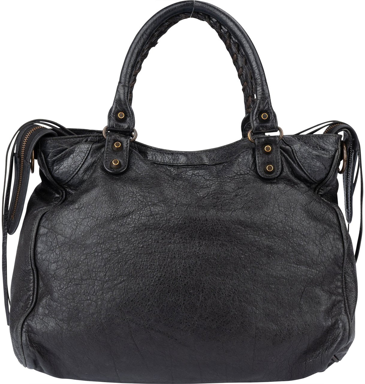 Balenciaga Balenciaga Black Leather City Handbag Zwart