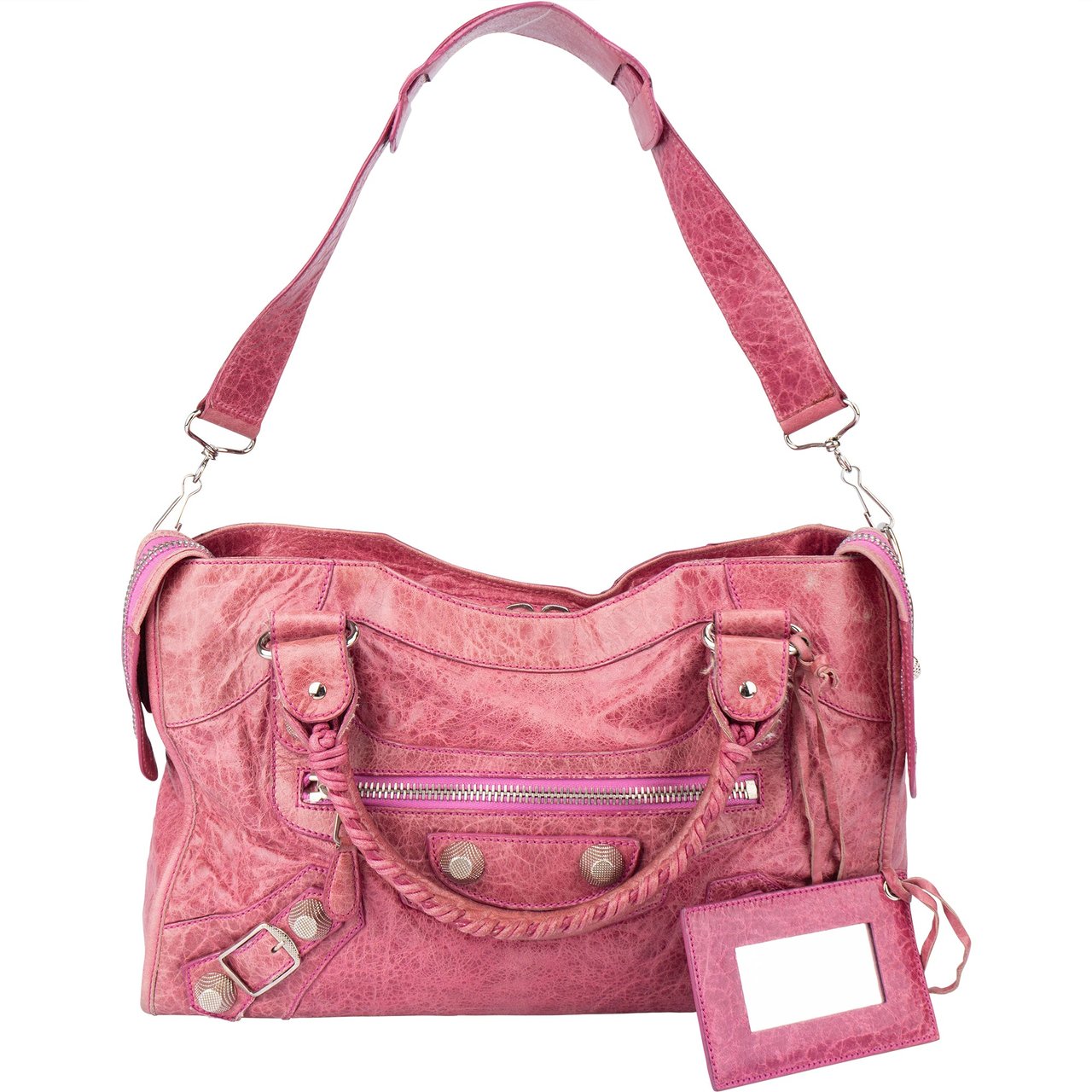 Balenciaga Balenciaga Pink Leather City Handbag Roze