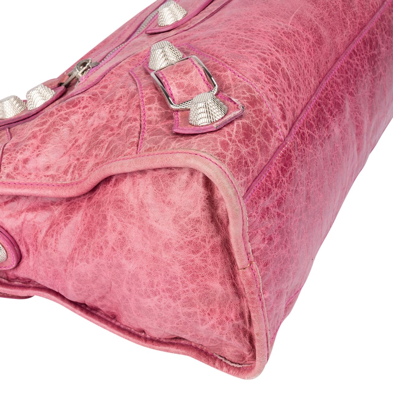 Balenciaga Balenciaga Pink Leather City Handbag Roze