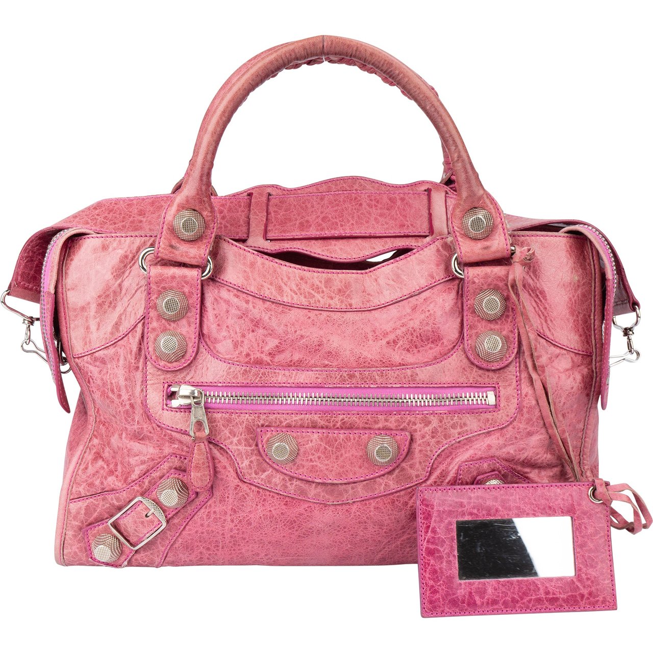 Balenciaga Balenciaga Pink Leather City Handbag Roze