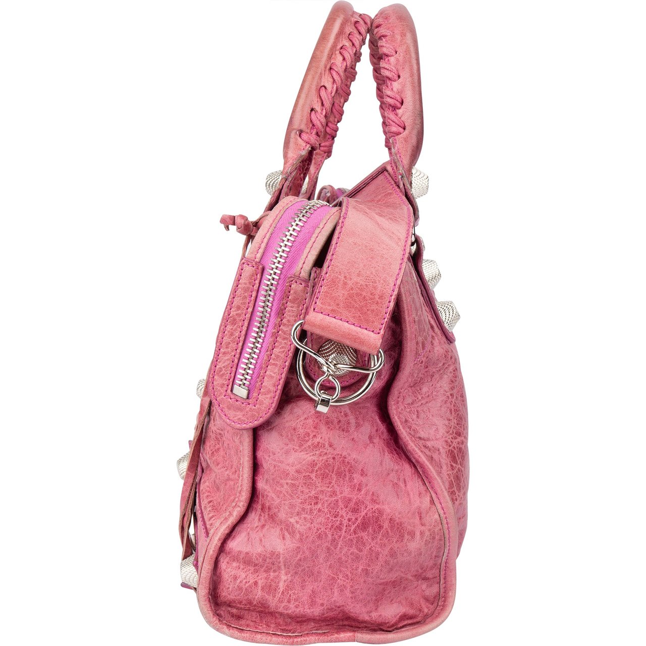 Balenciaga Balenciaga Pink Leather City Handbag Roze