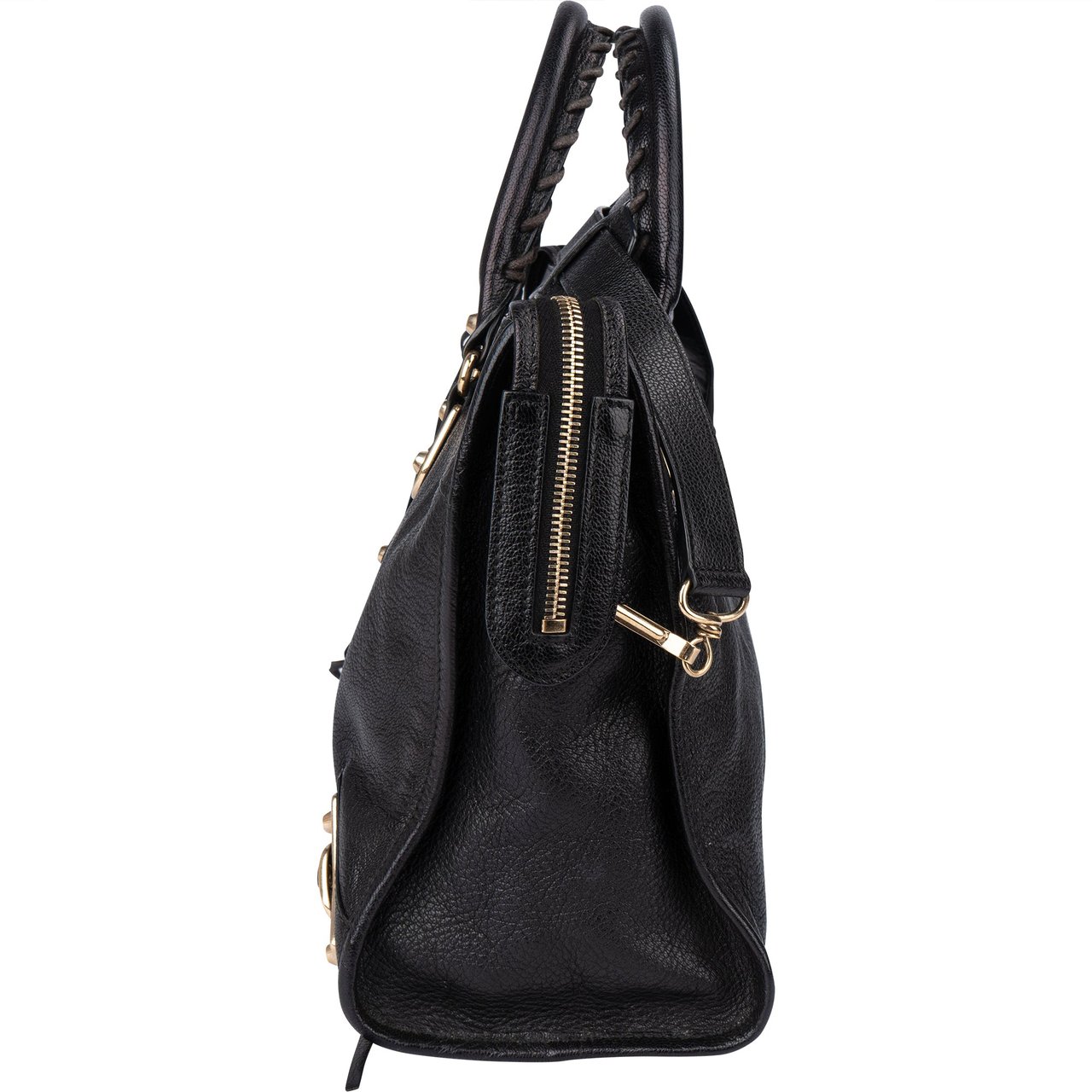 Balenciaga Balenciaga Black Leather City Handbag Zwart