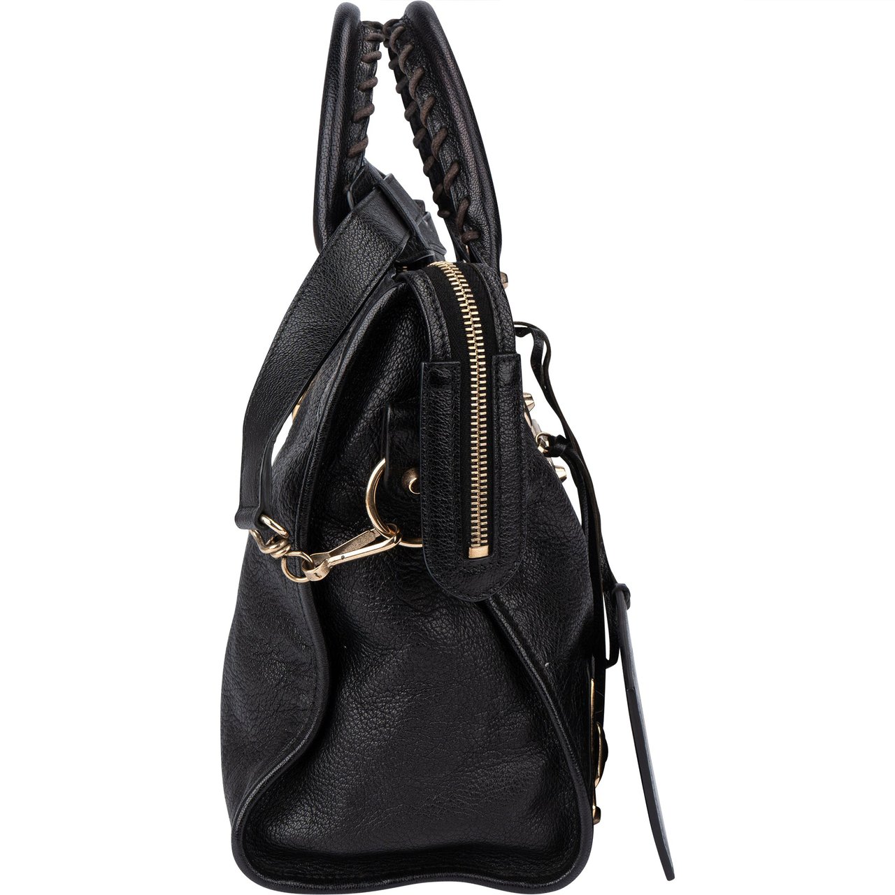 Balenciaga Balenciaga Black Leather City Handbag Zwart