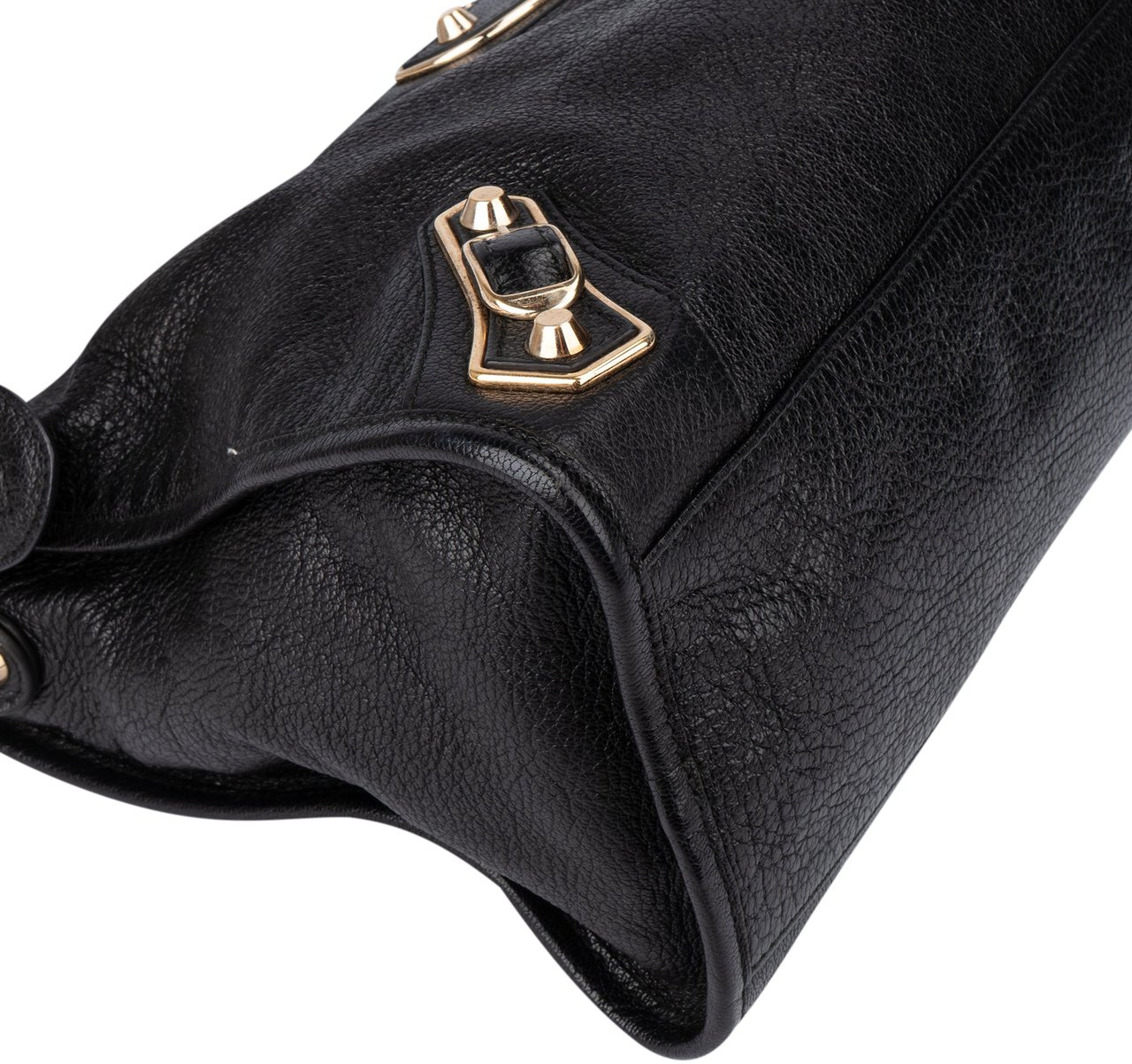 Balenciaga Balenciaga Black Leather City Handbag Zwart