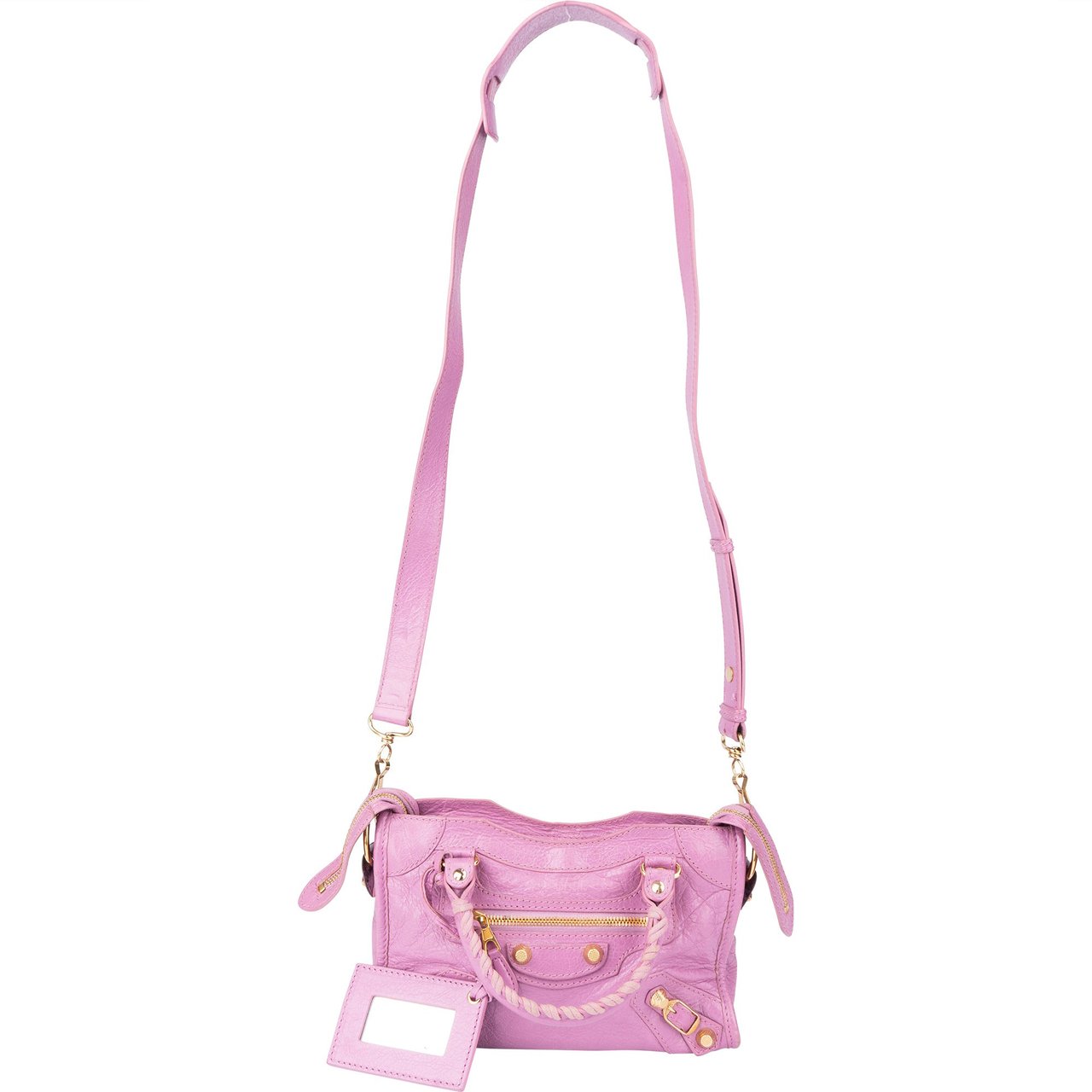 Balenciaga Balenciaga Pink Leather Mini City Handbag Roze