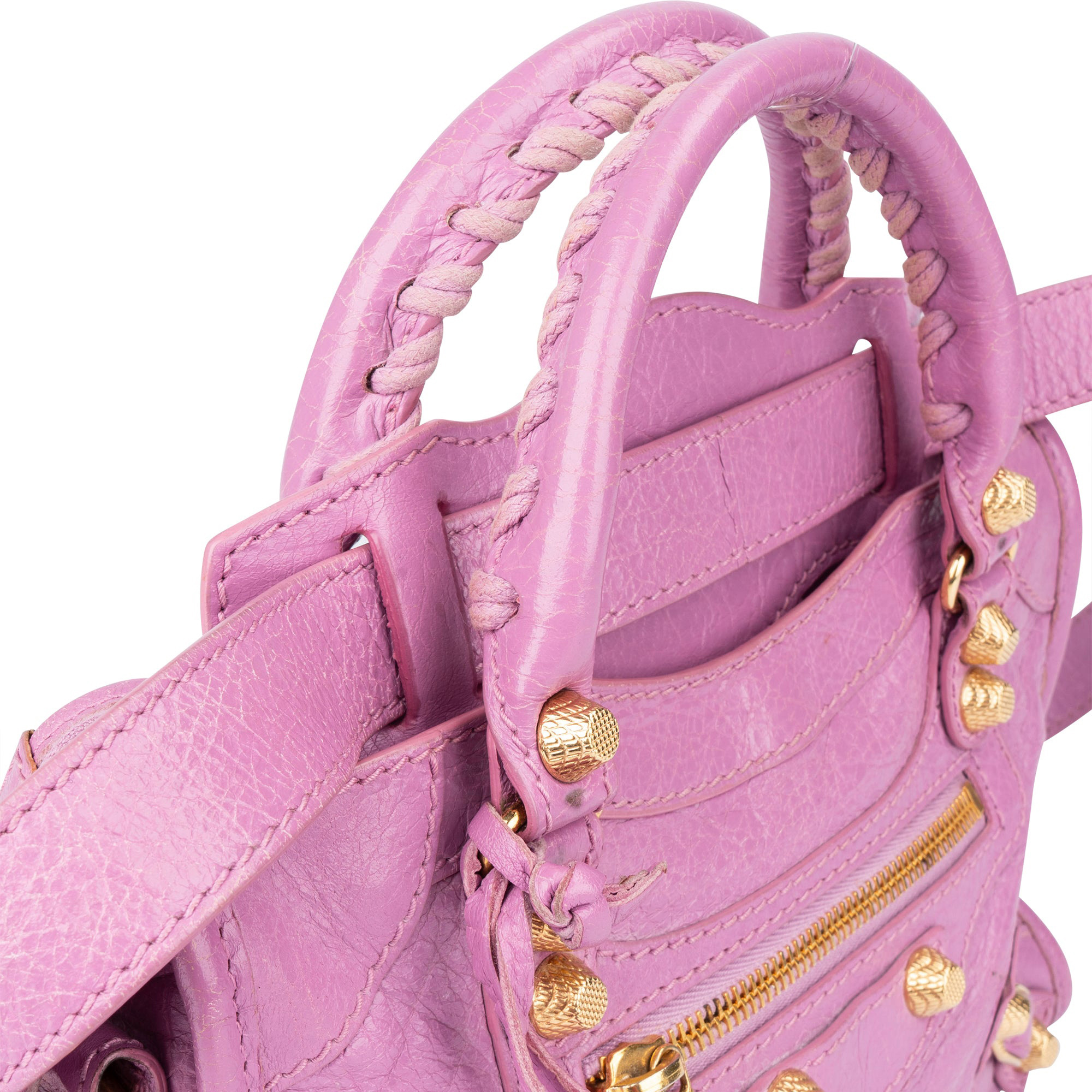 Balenciaga Balenciaga Pink Leather Mini City Handbag Roze