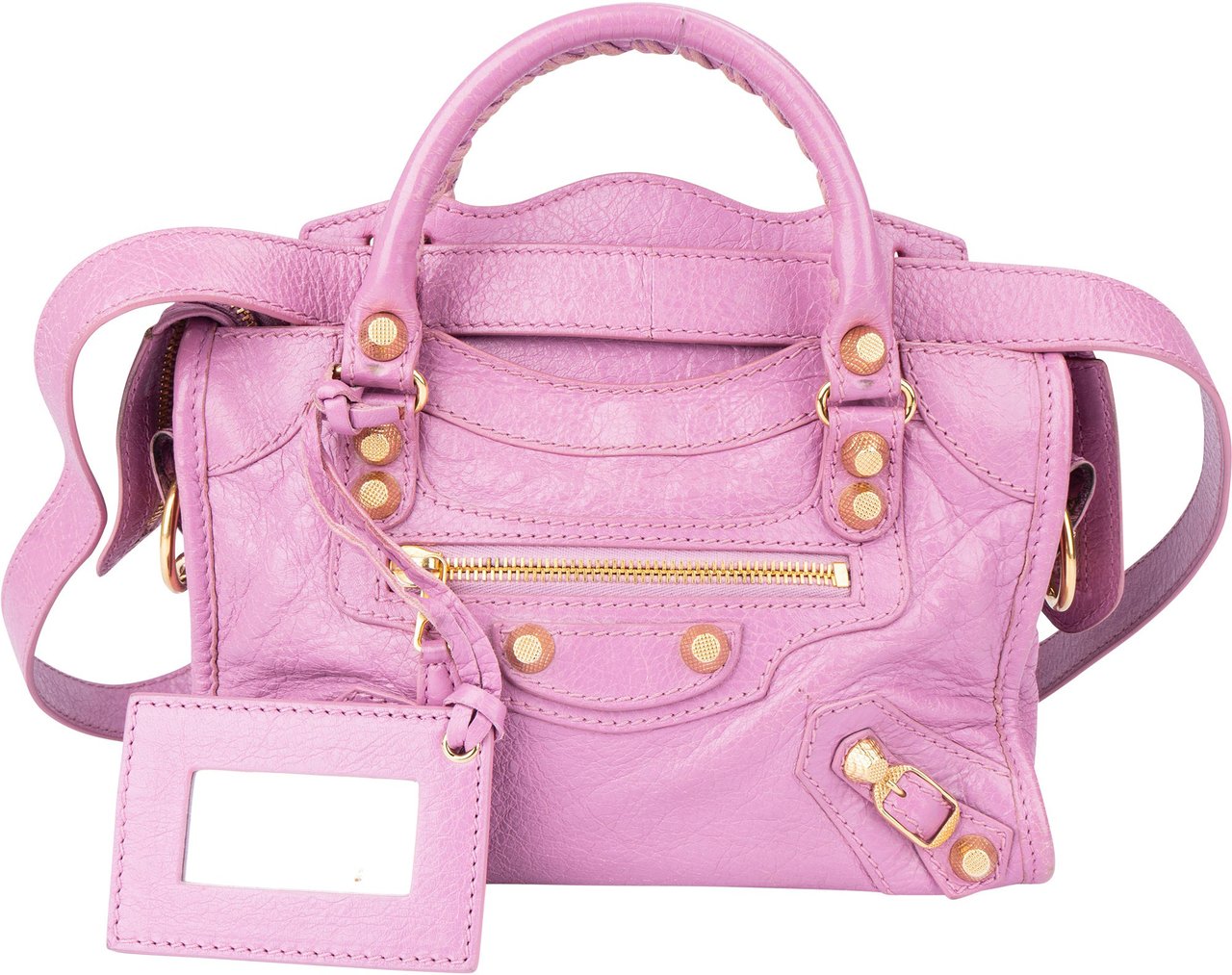 Balenciaga Balenciaga Pink Leather Mini City Handbag Roze