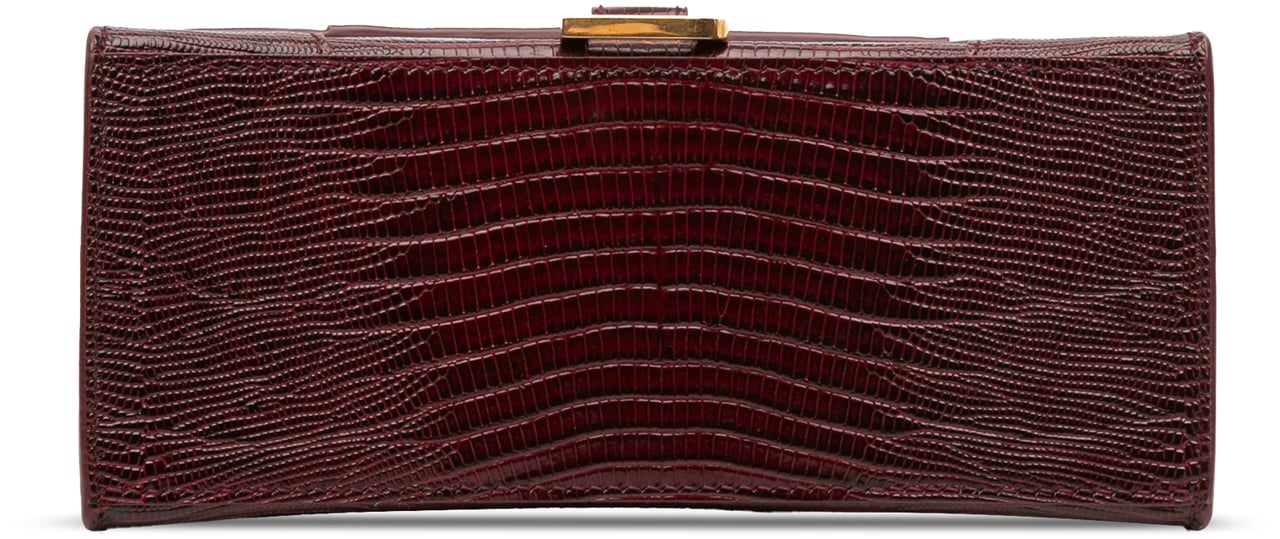 Balenciaga Small Lizard Embossed Calfskin Hourglass Top Handle Bag Rood