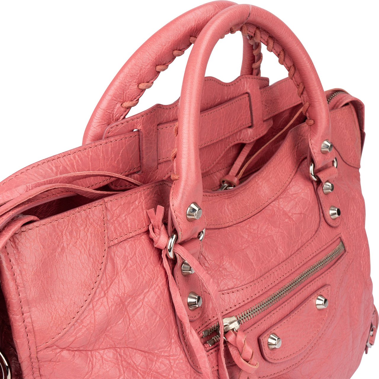 Balenciaga Balenciaga Pink Leather City Handbag Roze