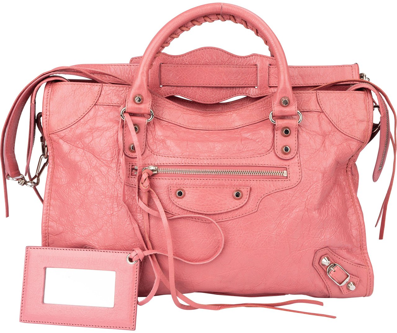 Balenciaga Balenciaga Pink Leather City Handbag Roze