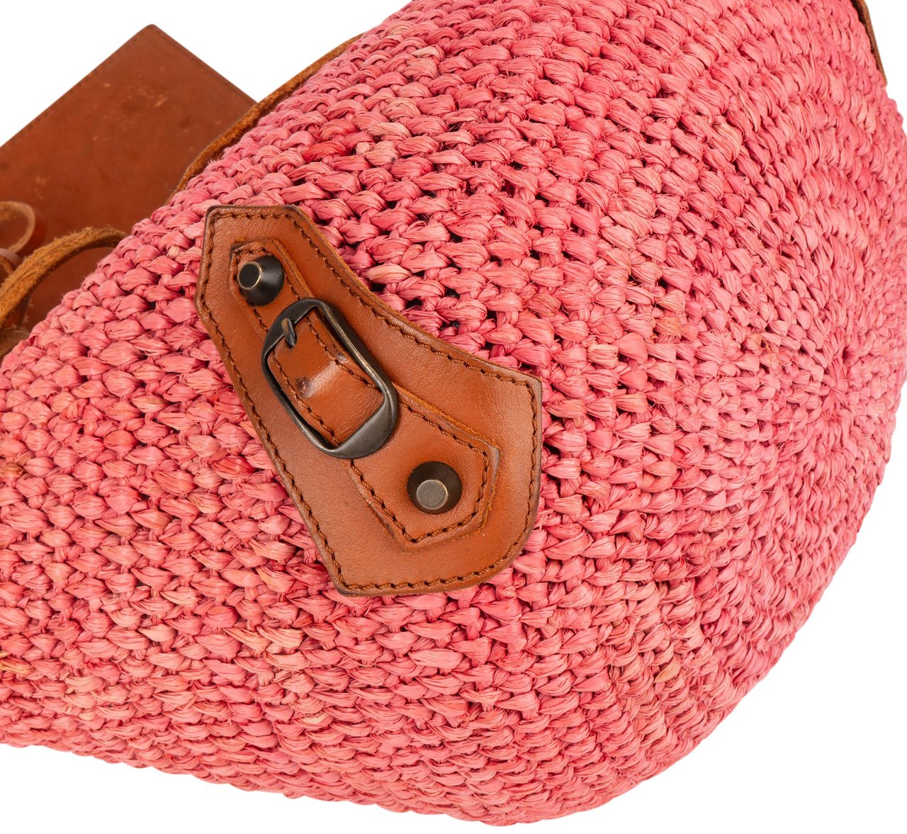 Balenciaga Balenciaga Raffia Panier City Handbag Roze