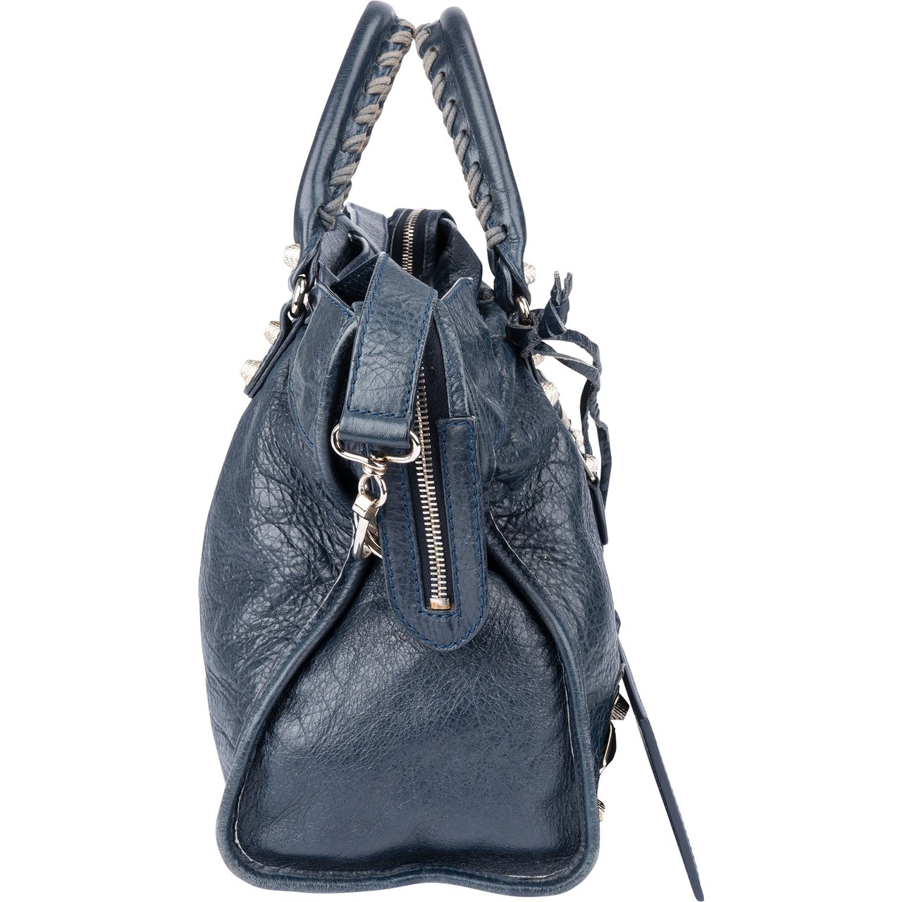 Balenciaga Balenciaga Blue Leather City Handbag Blauw